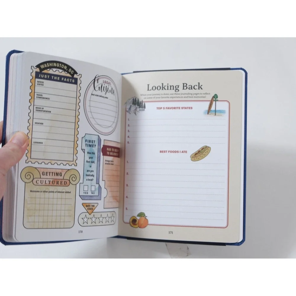 Epic Ink Journal Unisex OS Blue The 50 States Bucket List Travel Diary Hardcover